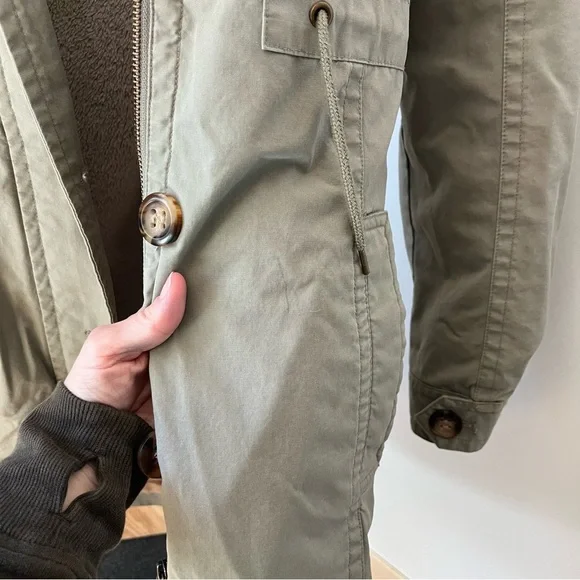 L.L. Bean Olive Hooded Coat - Picture 5 of 9